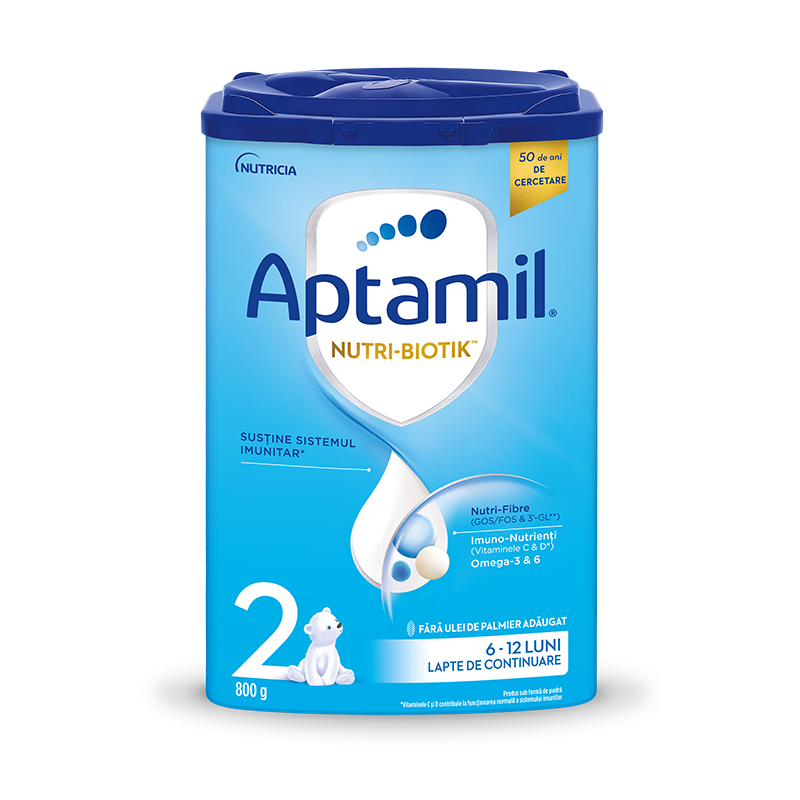 Lapte praf Nutricia Aptamil Nutri-Biotik 2, 800 g, 6-12 luni